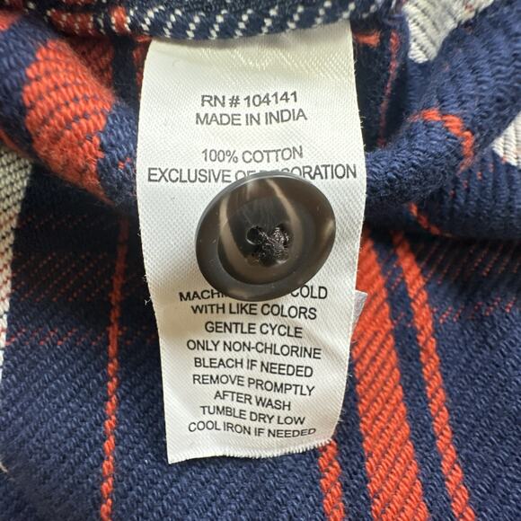 Alpine Design Mens Medium Heavyweight Flannel Shirt Red White Blue Plaid New - Picture 8 of 8